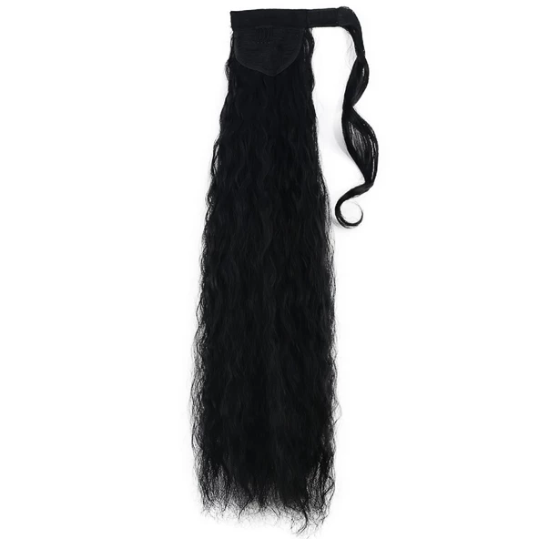 Bağlamalı Kabarık Dalgalı At Kuyruğu - Siyah - Resim 3