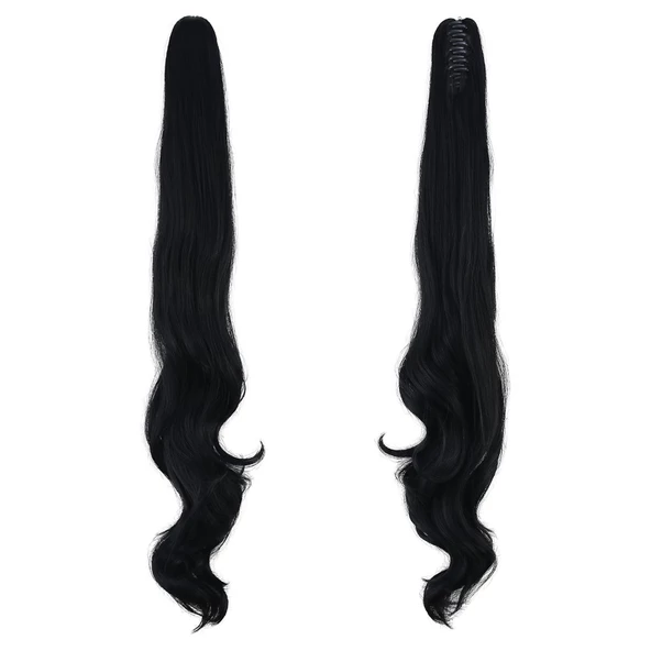 Tokalı Dalgalı At Kuyruğu - Siyah ürün görseli