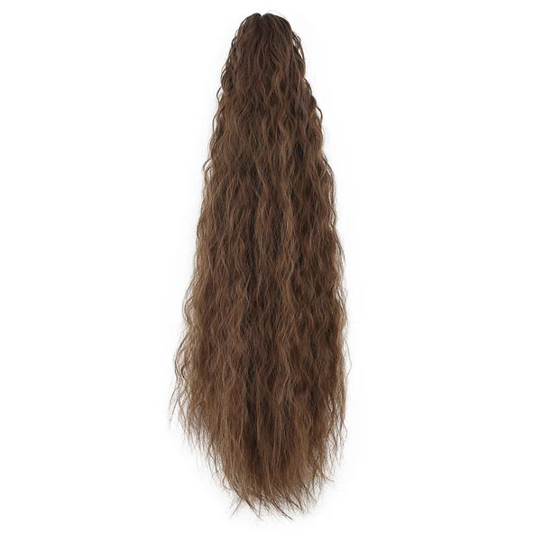 Tokalı Kabarık Dalgalı At Kuyruğu - Kumral - Resim 2