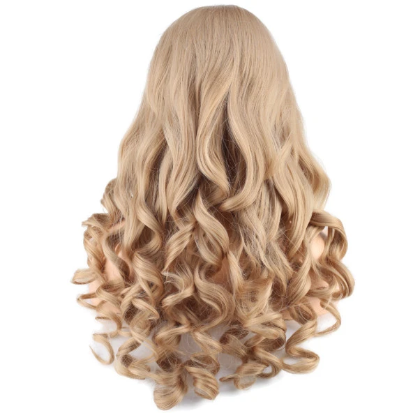 Dalgalı Perçemsiz Uzun Fiber Sentetik Peruk - Balköpüğü - Resim 4