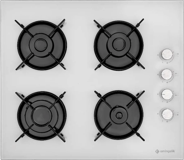 EMİNÇELİK EC-AH 1240 WG 60 ENG Ankastre Gömmeli Beyaz Cam Ocak SANCAK ALİMER