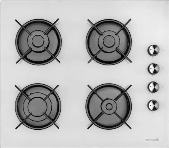 EMİNÇELİK EC-AH 1240 WG60 ENG Ankastre (Gömmeli) Beyaz Cam Ocak SANCAK ALİMER - 4