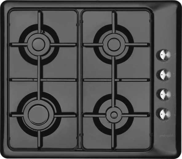 EMİNÇELİK EC-AH 3140 BE60 NG Ankastre (Gömmeli) Siyah Emaye Ocak SANCAK ALİMER - Resim 4