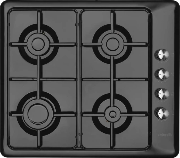 EMİNÇELİK EC-AH 3140 BE60 NG Ankastre (Gömmeli) Siyah Emaye Ocak SANCAK ALİMER - Resim 3