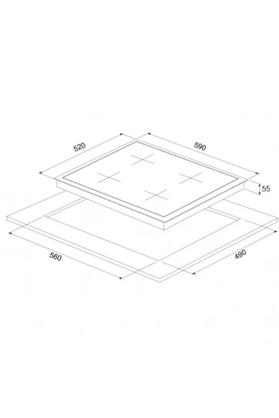 ESTY ACO 5335 W01 Beyaz Cam Ankastre (Gömmeli) Ocak - 2