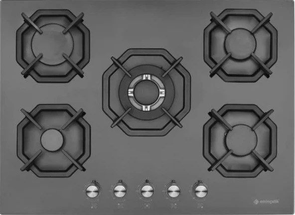 EMİNÇELİK EC-AH 2250 BW BG70 SNG SİYAH 70 CM ANKASTRE (GÖMMELİ) OCAK WOKLU SANCAK ALİMER - 2