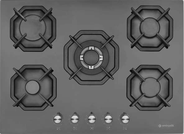 EMİNÇELİK EC-AH 2250 BW BG70 SNG SİYAH 70 CM ANKASTRE (GÖMMELİ) OCAK WOKLU SANCAK ALİMER