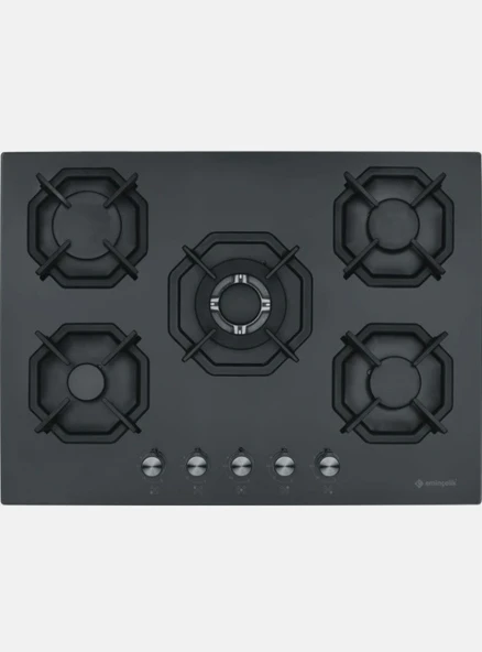 EMİNÇELİK EC-AH 2250 BW BG70 SNG SİYAH 70 CM ANKASTRE (GÖMMELİ) OCAK WOKLU SANCAK ALİMER - 6