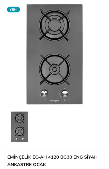 EMİNÇELİK Ec-ah 4120 Bg30 Eng Siyah Ankastre (Gömmeli) Cam Ocak - 3