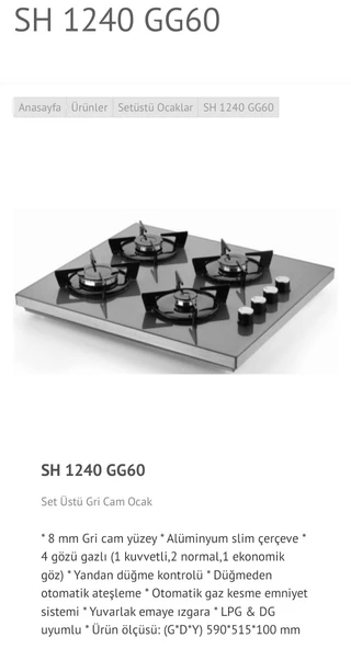 EMİNÇELİK EC-SÜ 1240 GG60 ENG GRİ SET ÜSTÜ (TEZGAHÜSTÜ) CAM OCAK SANCAK ALİMER - 3