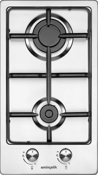 EMİNÇELİK EC-AH 4120 X30 Ankastre Gömmeli Paslanmaz Inox Çelik Ocak 2 GÖZLÜ GAZLI SANCAK ALİMER - 2