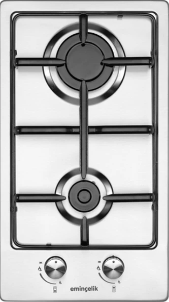 EMİNÇELİK EC-AH 4120 X30 Ankastre Gömmeli Paslanmaz Inox Çelik Ocak 2 GÖZLÜ GAZLI SANCAK ALİMER - 6