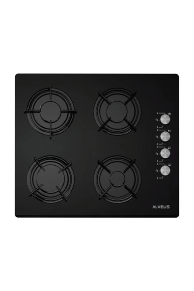 ALVEUS Gls 640 Siyah Cam Doğalgazlı Ankastre Gömmeli Ocak