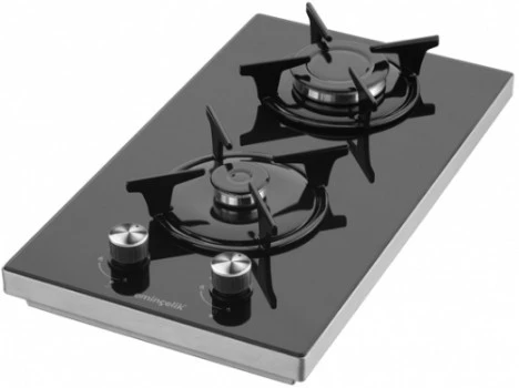 EMİNÇELİK EC-SÜ 4120 BG30 NG SİYAH CAM SET ÜSTÜ İKİLİ OCAK
