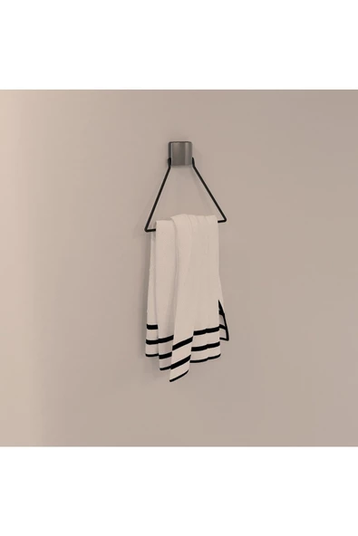 Decorev DC-5058 Dekoratif Yapıştırmalı Banyo Mutfak Metal Üçgen Havluluk Askı Siyah Vidasız Montaj - 2