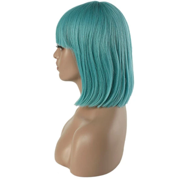 Bebek Mavisi Gerçek Küt Peruk - Resim 3