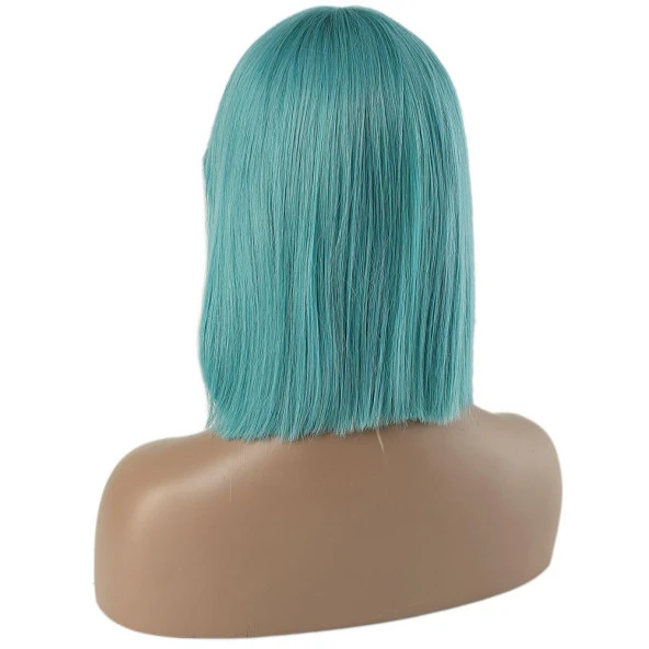 Bebek Mavisi Gerçek Küt Peruk - Resim 4