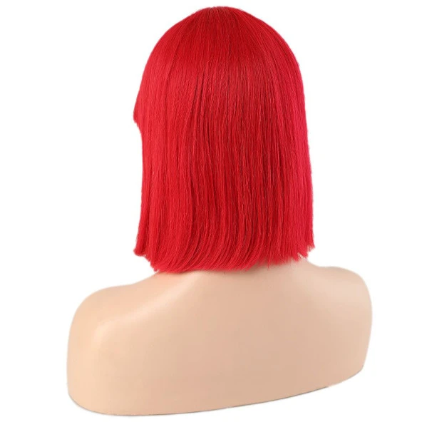 Kırmızı Gerçek Küt Peruk - Resim 4
