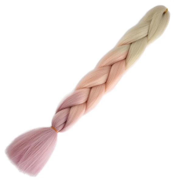 Afrika Örgülük Ombreli Sentetik Saç 100 Gr. - Platin / Soft Turuncu / Soft Lila ürün görseli