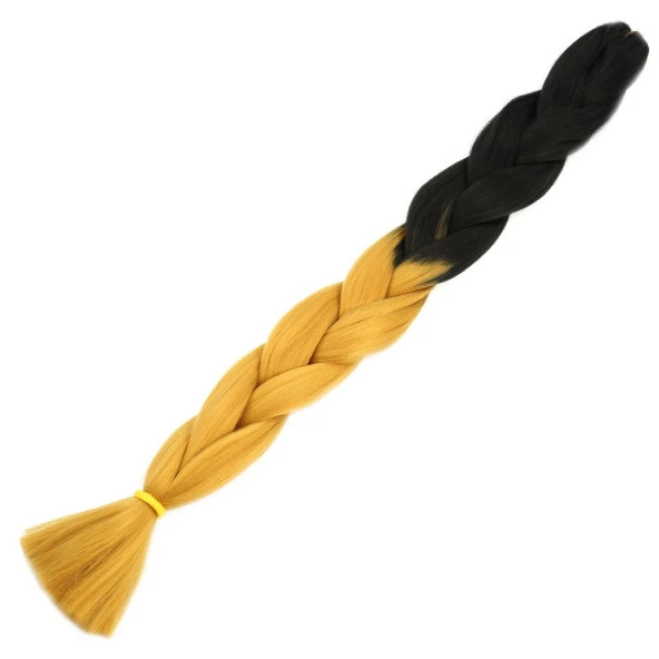 Afrika Örgülük Sentetik Ombreli Saç 100 Gr. - Siyah / Gold Sarı