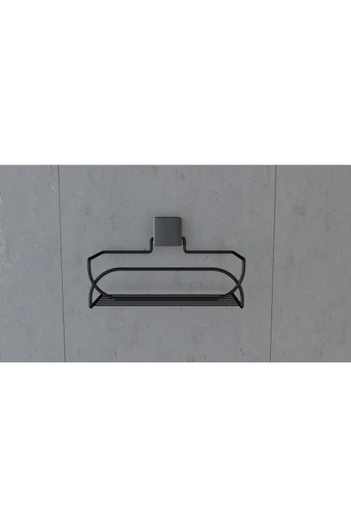 Decorev DC-5554 Dekoratif Banyo Mutfak Balkon Çok Kullanışlı Siyah Metal Sepet Vida Yok - 4