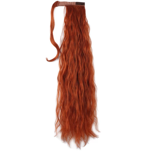 Bağlamalı Kabarık Dalgalı At Kuyruğu - Bakır - Resim 2