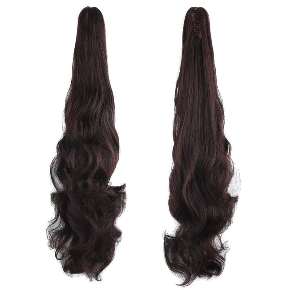 Tokalı Dalgalı At Kuyruğu - Koyu Kahve - Resim 4