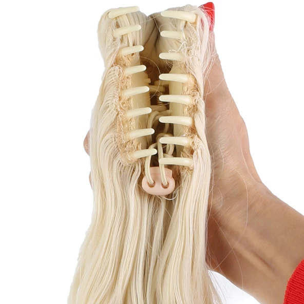 Tokalı Kabarık Dalgalı At Kuyruğu - Platin - Resim 4