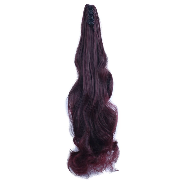 Tokalı Dalgalı At Kuyruğu - Koyu Kızıl - Resim 3