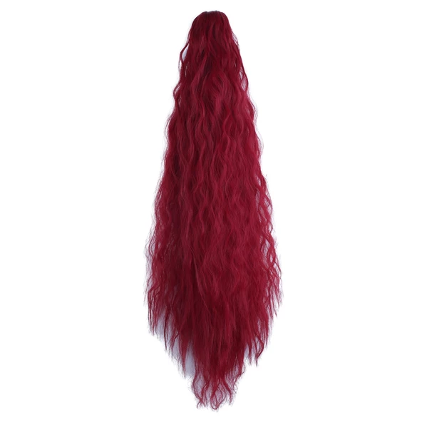 Tokalı Kabarık Dalgalı At Kuyruğu - Kızıl - Resim 2