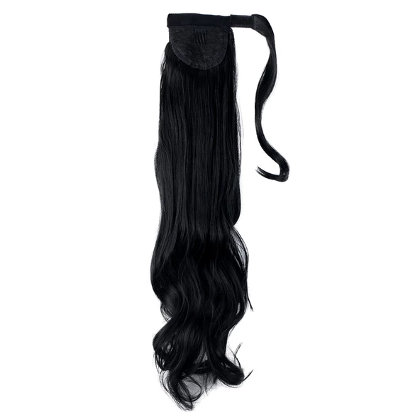 Bağlamalı Dalgalı At Kuyruğu - Siyah - Resim 2