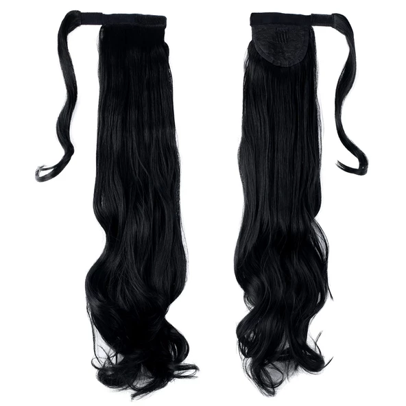 Bağlamalı Dalgalı At Kuyruğu - Siyah - Resim 4