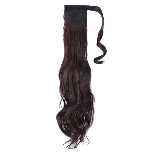 Bağlamalı Dalgalı At Kuyruğu - Koyu Kahve - Resim 3