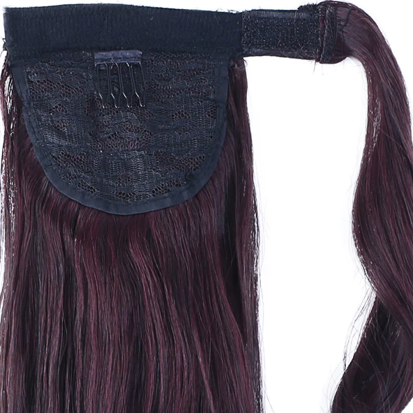 Bağlamalı Dalgalı At Kuyruğu - Koyu Kızıl - Resim 4