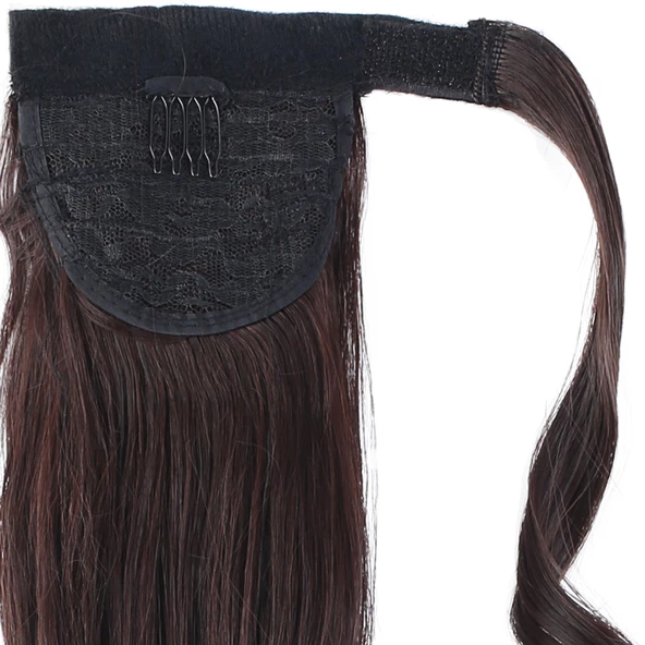 Bağlamalı Dalgalı At Kuyruğu - Koyu Kahve - Resim 4