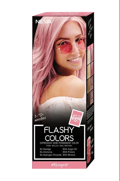 NevaFlashy Colors Yarı Kalıcı Saç Boyası Rose Gold / Roze Altın 100 ml