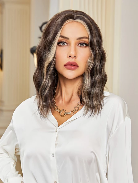 Kahverengi / Balköpüğü Röfleli Küt Tül Peruk ürün görseli