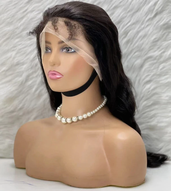 Gerçek Front Lace Tül Peruk - Dalgalı - Doğal 65-70cm - Resim 3