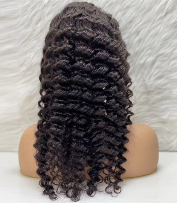 Gerçek Front Lace Tül Peruk - Derin Dalgalı - Doğal 60-65cm - Resim 4