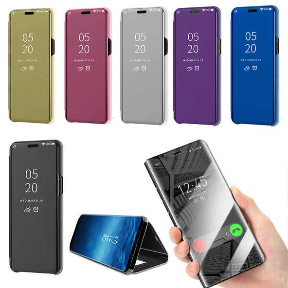 Samsung Galaxy A50 Aynalı Kapaklı Lüx Kılıf