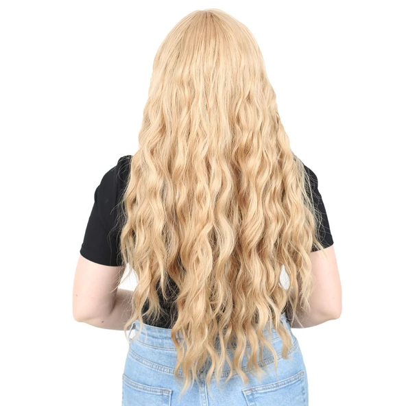 Perçemli Uzun Su Dalgası Fiber Sentetik Peruk- Balköpüğü - Resim 4