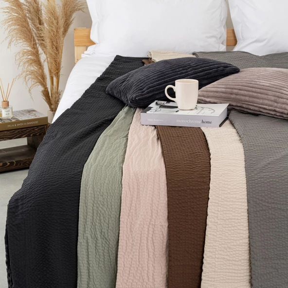 Soley | Jazzy | Çift Kişilik Premium Çok Amaçlı Yatak Örtüsü - 6