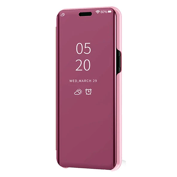 Oppo AX7 Aynalı Kapaklı Lüx Kılıf - Resim 5