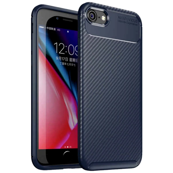 Apple iPhone 6 Karbon Desenli Negro Silikon Kılıf - Resim 3