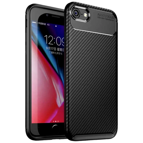 Apple iPhone 6 Plus Karbon Desenli Negro Silikon Kılıf - Resim 4