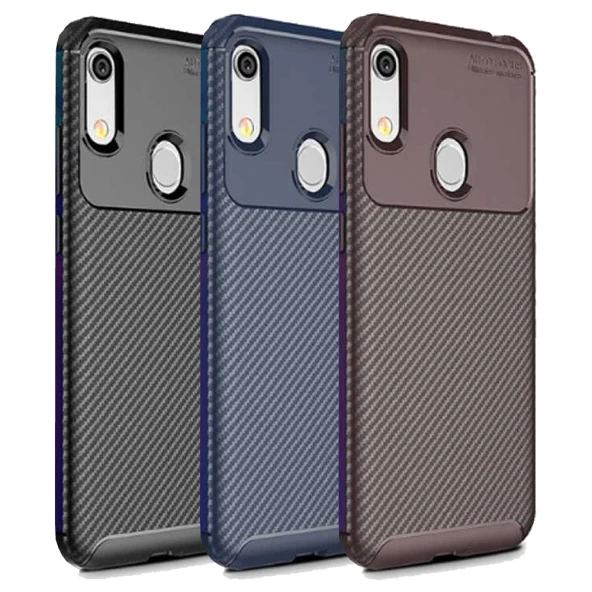 Huawei Y6 2019 Karbon Desenli Negro Silikon Kılıf
