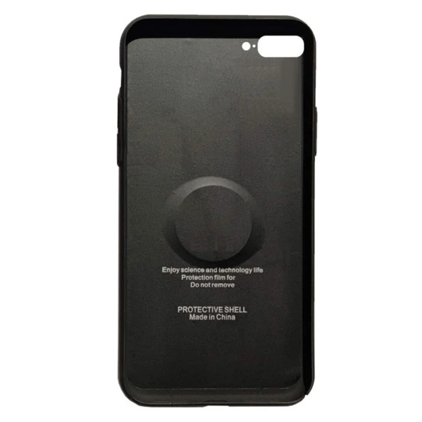 Apple Iphone 7 / 8 Plus Araç Tutucu Mıknatıslı Logolu Arka Cam Kapak Kılıf - 2