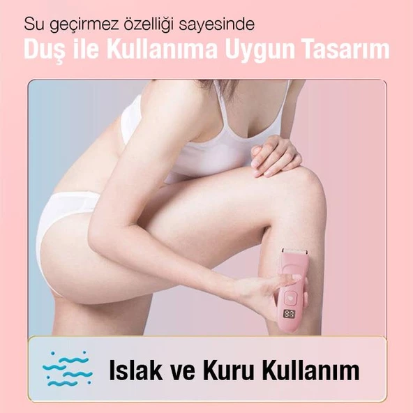 Coofbe Şarjlı Led Göstergeli Islak Kuru Tüm Vucut İçin Saç Sakal Traş Makinası Vucut Traş Makinası - 10