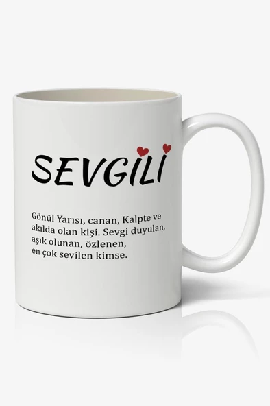 Sevgili Kelime Anlamı Sevgililer Günü Baskılı Kupa Bardak Kahve Kupa Bardak Model