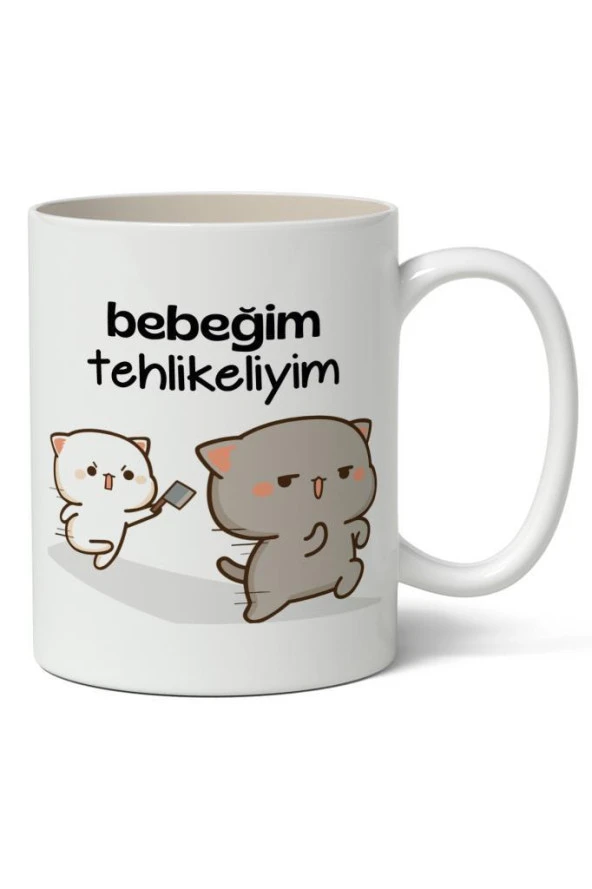 Bebeğim Tehlikeliyim Tasarımlı Kupa Bardak Baskılı Kahve Kupa Bardak ürün görseli